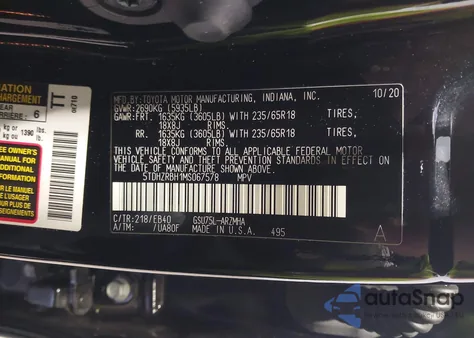 2021 Toyota Highlander Xle from USA, damaged, VIN 5TDHZRBH1MS067578